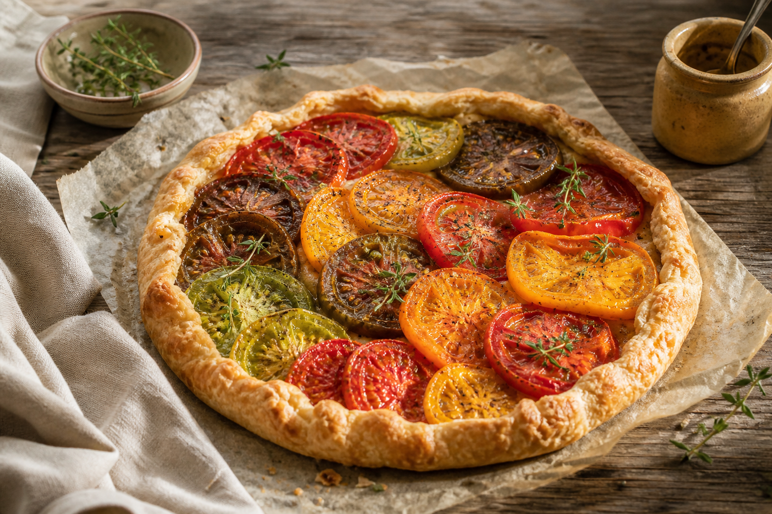Tarte aux tomates anciennes