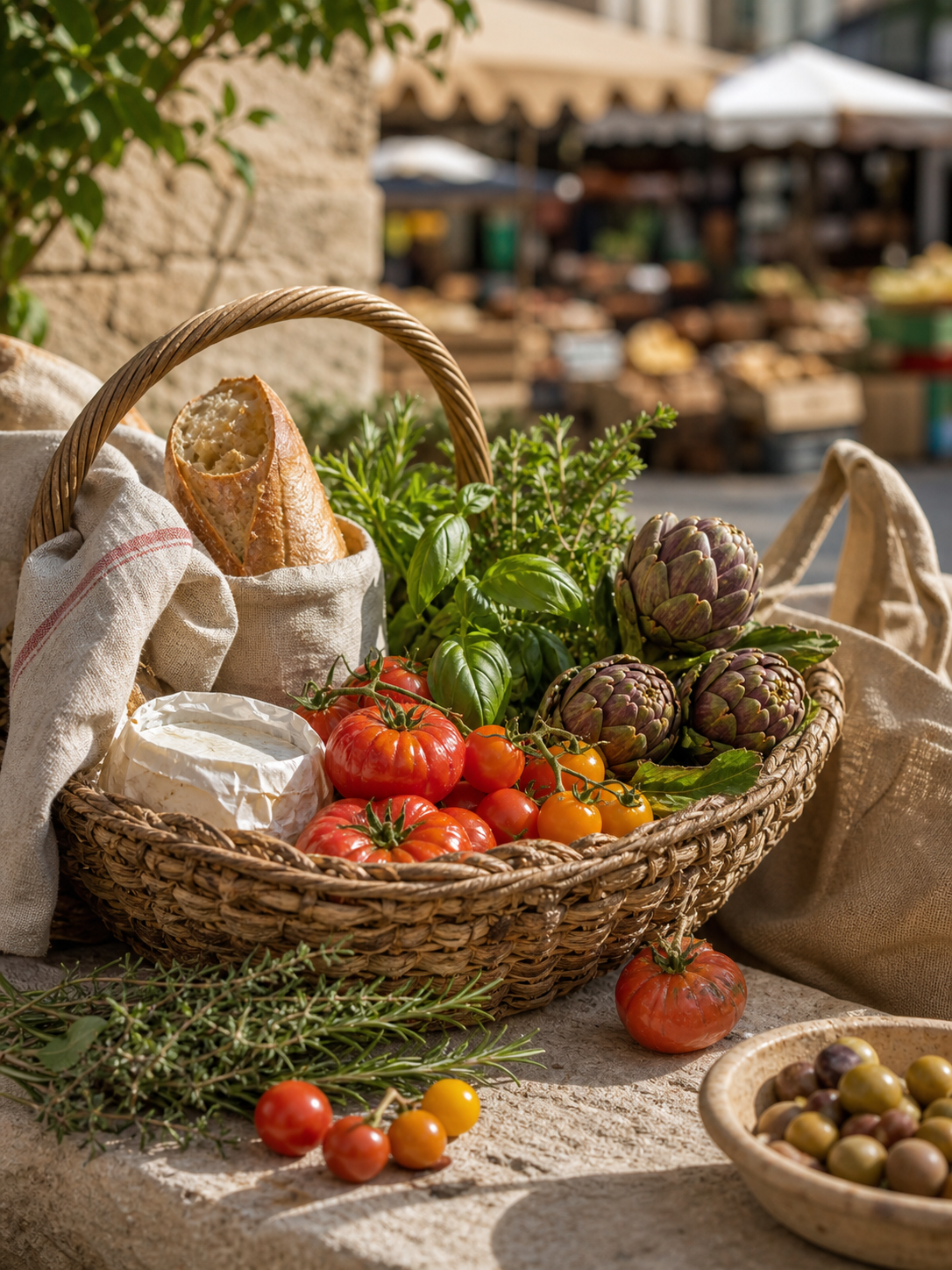 Marché local avec produits frais