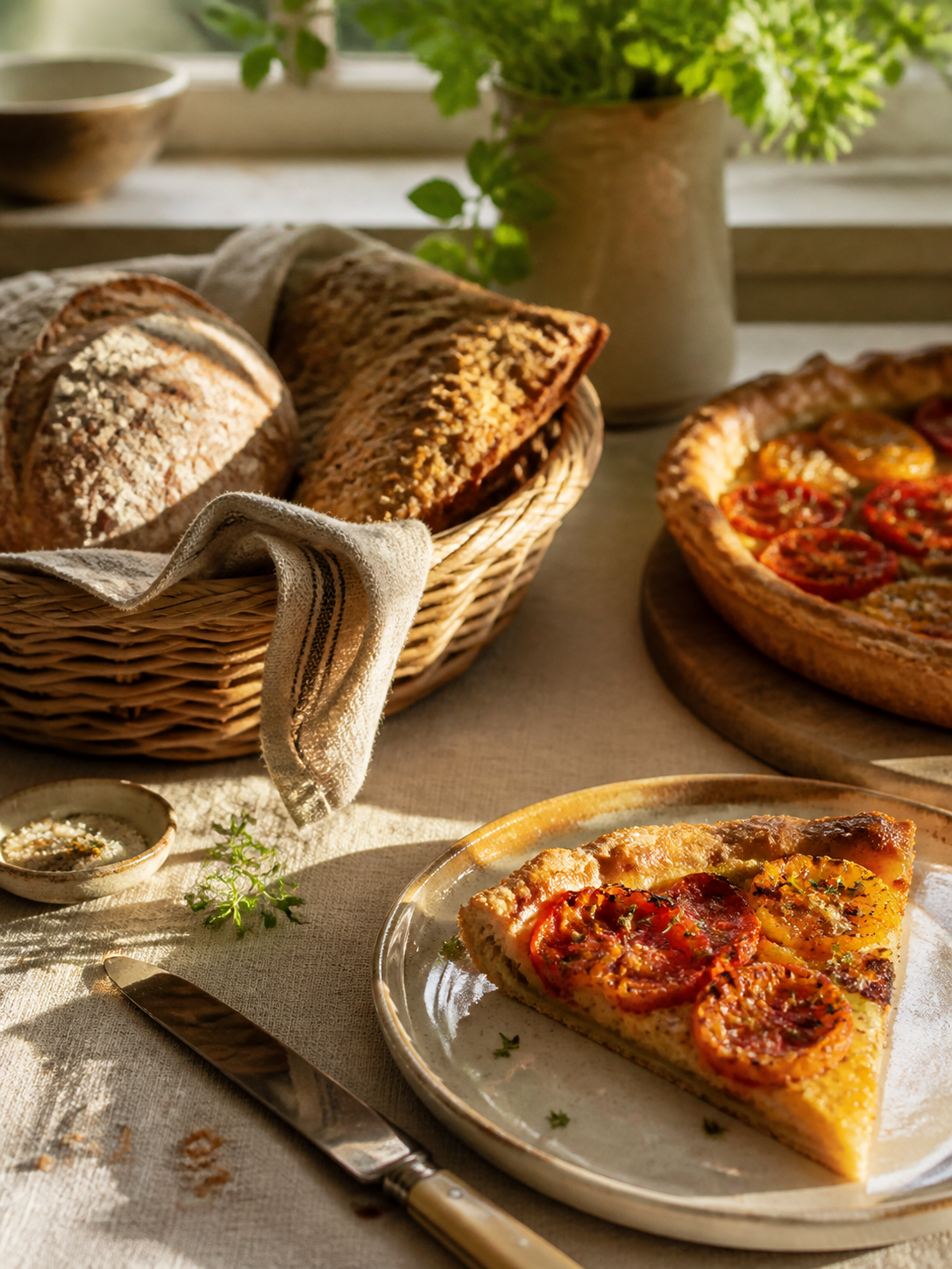 Pain au levain et pâtisseries